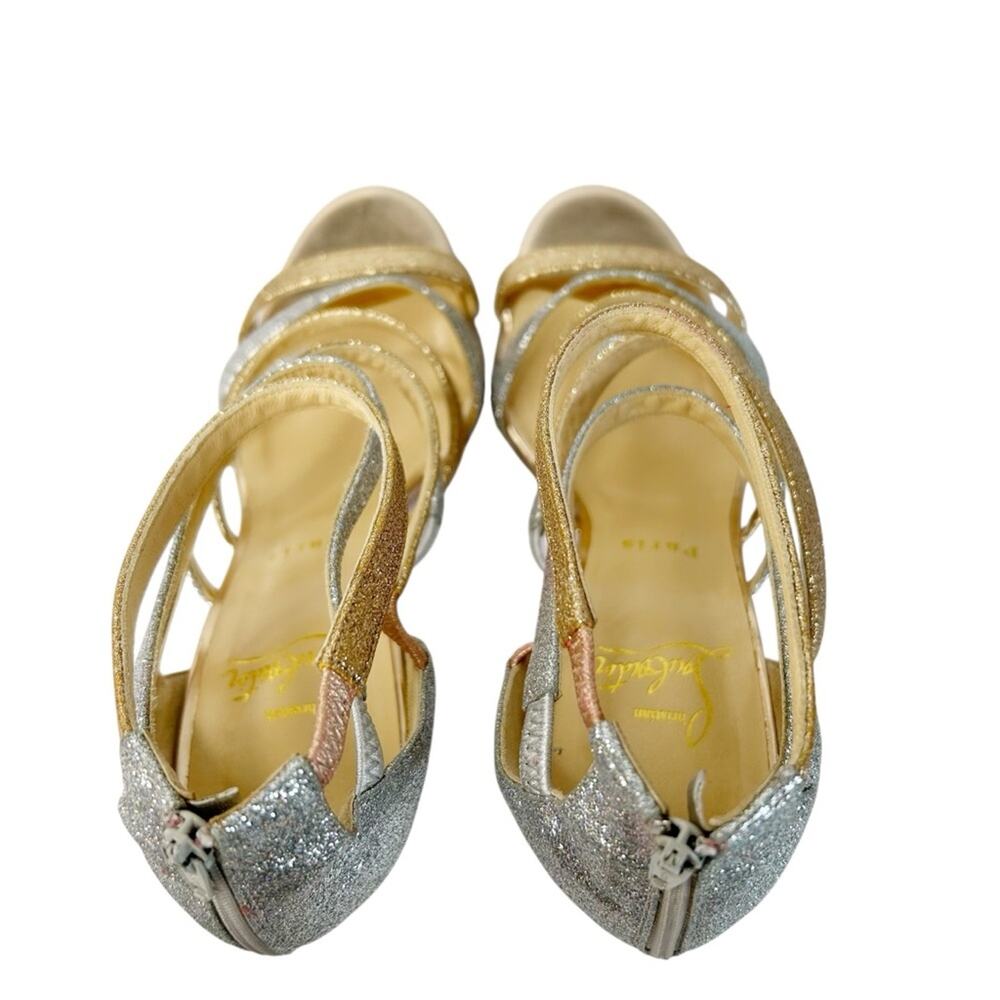 CHRISTIAN LOUBOUTIN Mariniere Glitter Strappy Heeled Sandals - Picture 6 of 13